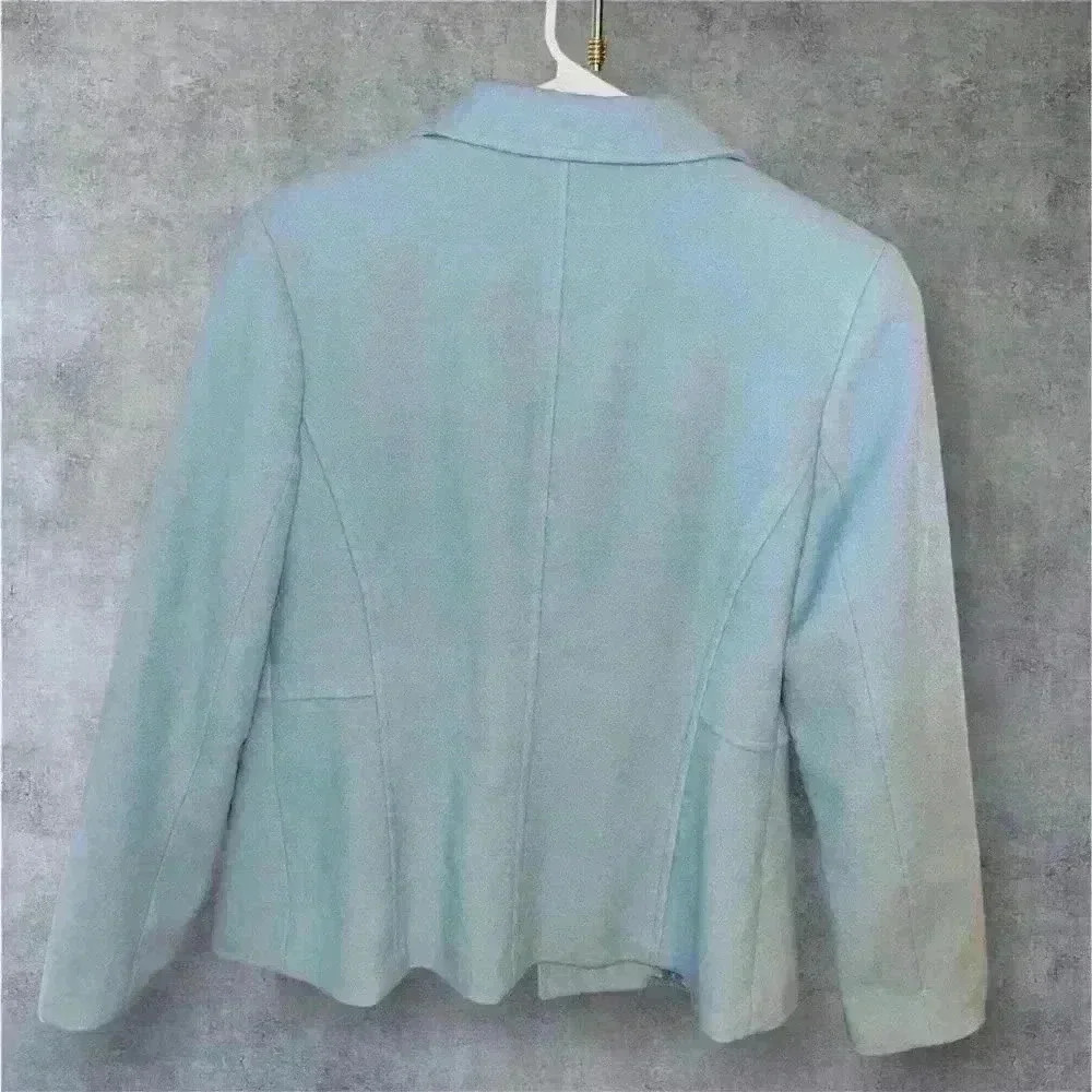 Chadwicks Women's Light Blue Wool Jacket - Classic Button-Up Design size 6 - Picture 9 of 10